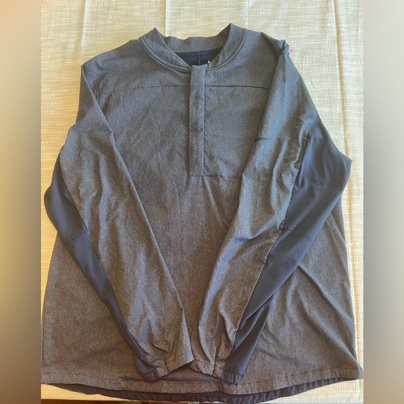 Nike Shield Men’s Half-Zip Golf Pullover Jacket Gray/Dark Navy/Black Size XL - Picture 2 of 13